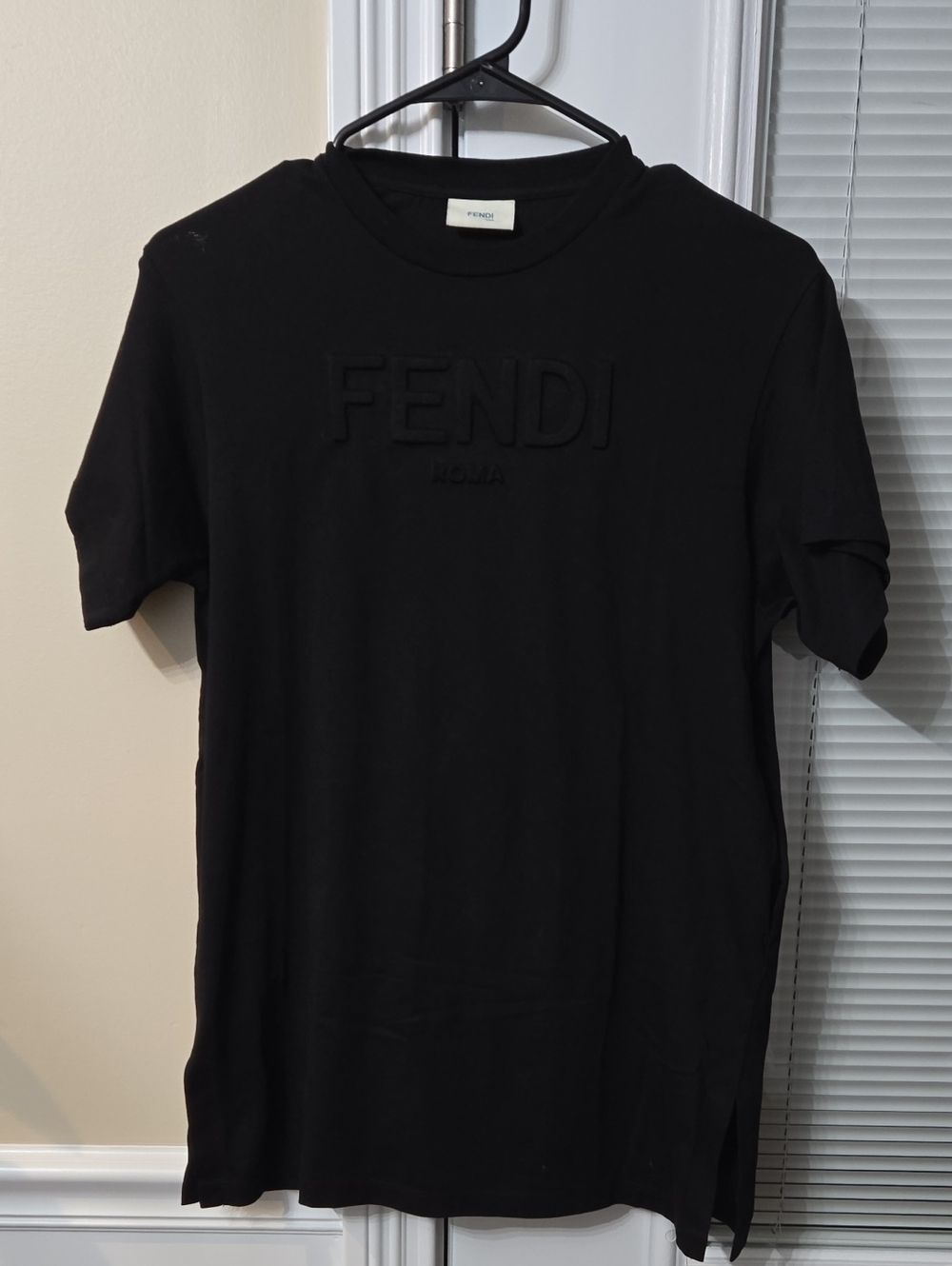Fendi Black Embossed Logo Short Sleeve Tee Dress Girls.